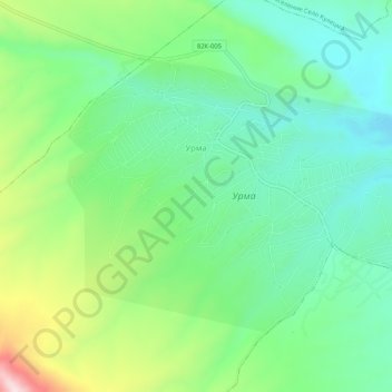 Mappa topografica Урма, altitudine, rilievo
