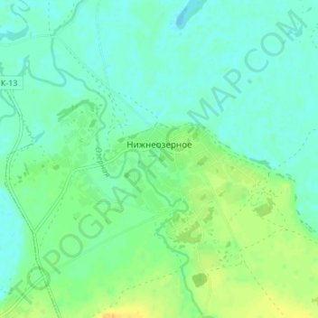 Mappa topografica Нижнеозерное, altitudine, rilievo