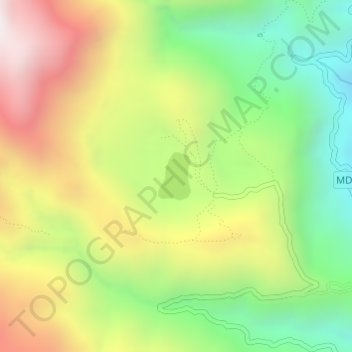 Mappa topografica Khecheopalri Lake, altitudine, rilievo