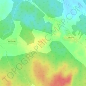 Mappa topografica Городок, altitudine, rilievo