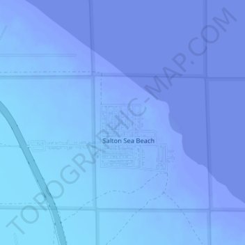 Mappa topografica Salton Sea Beach, altitudine, rilievo