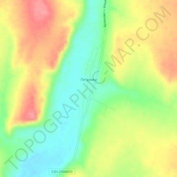 Mappa topografica Петровка, altitudine, rilievo