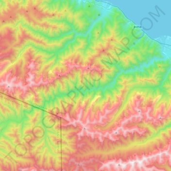 Mappa topografica Утулик, altitudine, rilievo