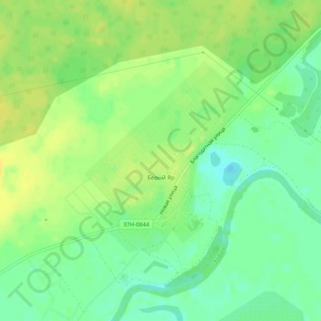 Mappa topografica Белый Яр, altitudine, rilievo