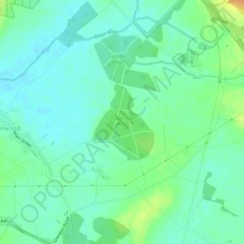Mappa topografica Doddershall Wood, altitudine, rilievo