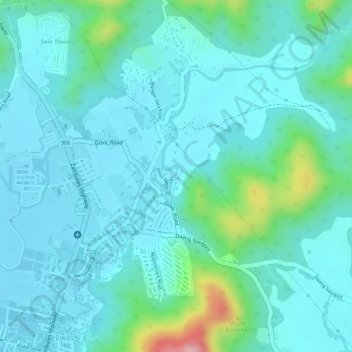 Mappa topografica Mangan-vaca River, altitudine, rilievo