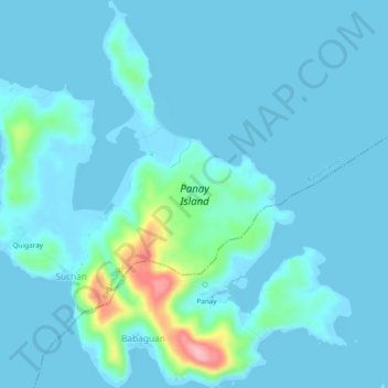 Mappa topografica Panay Island, altitudine, rilievo