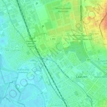 Mappa topografica Park der Sinne, altitudine, rilievo