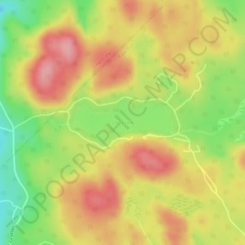 Mappa topografica Lac Clair, altitudine, rilievo