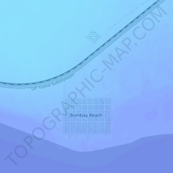 Mappa topografica Bombay Beach, altitudine, rilievo
