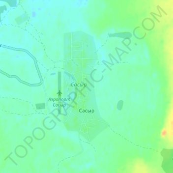 Mappa topografica Сасыр, altitudine, rilievo