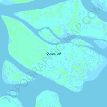 Mappa topografica Озерный, altitudine, rilievo