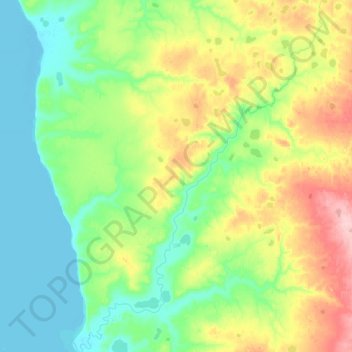 Mappa topografica Таналау, altitudine, rilievo