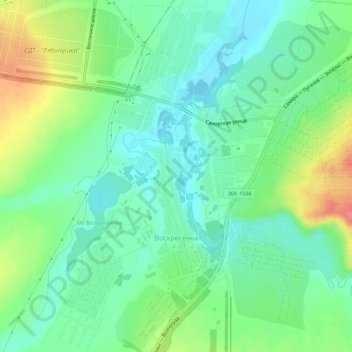 Mappa topografica Воскресенка, altitudine, rilievo