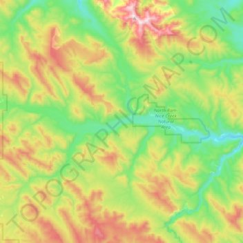 Mappa topografica North Ram River, altitudine, rilievo