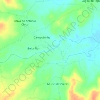 Mappa topografica Riacho dos Poções, altitudine, rilievo