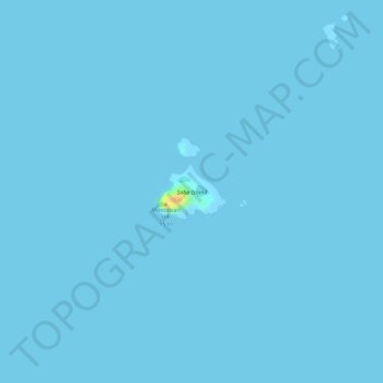 Mappa topografica Saba Island, altitudine, rilievo
