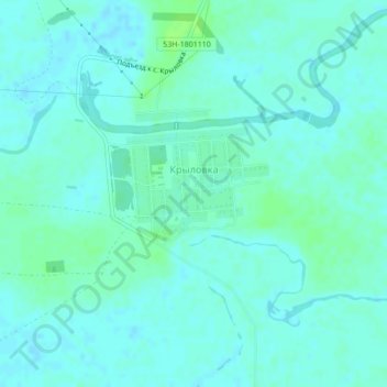 Mappa topografica Крыловка, altitudine, rilievo