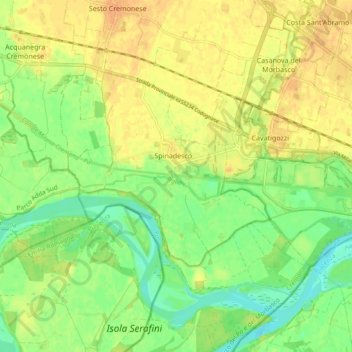 Mappa topografica Riglio, altitudine, rilievo