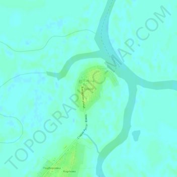 Mappa topografica Взвад, altitudine, rilievo