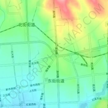 Mappa topografica 七星公园, altitudine, rilievo