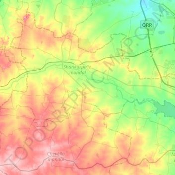 Mappa topografica Musi River, altitudine, rilievo