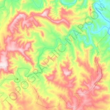 Mappa topografica Thomas River, altitudine, rilievo
