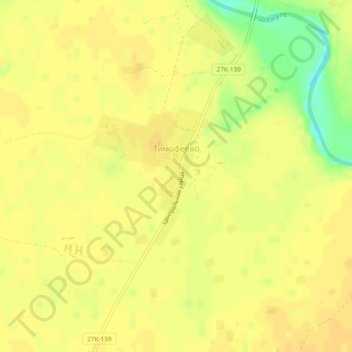 Mappa topografica Тимофеево, altitudine, rilievo
