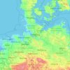 Mappa topografica Amburgo, altitudine, rilievo