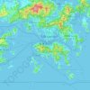Mappa topografica 香港 Hong Kong, altitudine, rilievo