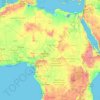 Mappa topografica Africa, altitudine, rilievo