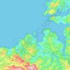 Mappa topografica A Coruña, altitudine, rilievo