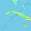 Mappa topografica Cuba, altitudine, rilievo