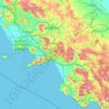 Mappa topografica Campania, altitudine, rilievo