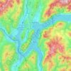 Mappa topografica Lago di Lugano, altitudine, rilievo
