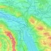 Mappa topografica Zurigo, altitudine, rilievo