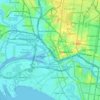 Mappa topografica City of Melbourne, altitudine, rilievo