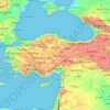 Mappa topografica Turchia, altitudine, rilievo