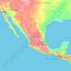 Mappa topografica México, altitudine, rilievo