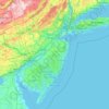 Mappa topografica New Jersey, altitudine, rilievo