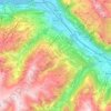 Mappa topografica Flums, altitudine, rilievo