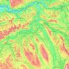 Mappa topografica Argovia, altitudine, rilievo