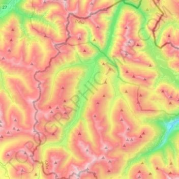Mappa topografica Livigno, altitudine, rilievo